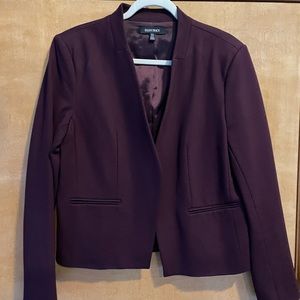 NWOT Ellen Tracy Deep Plum Open Front Blazer| Sz 14